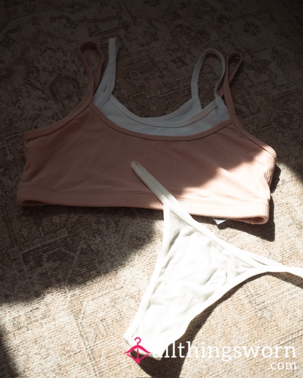 Gym Bra + Thong Set, 48hr Wear + Photos 💕