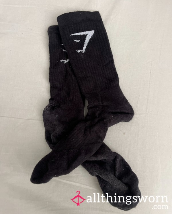 Unwashed Black Gym Shark Socks