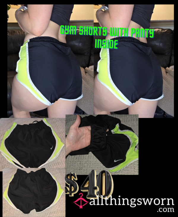 Gym Shorts Panty Built Inside (Neon Yellow Sides)