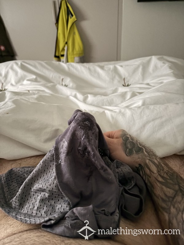 Gym Sweat And C*m Covered Boxers