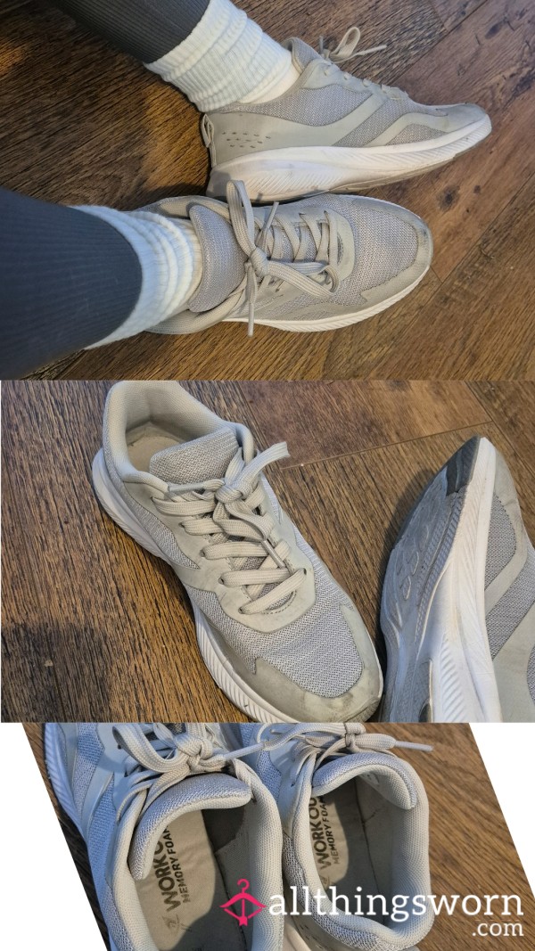 Sweaty Trainers, Well Worn Grey Gym Shoes