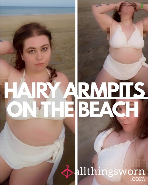 Hairy Armpits On Public Beach - BBW Pics