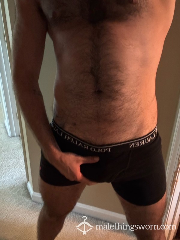 Hairy Athletic Jock Black Polo Ralph Lauren Underwear