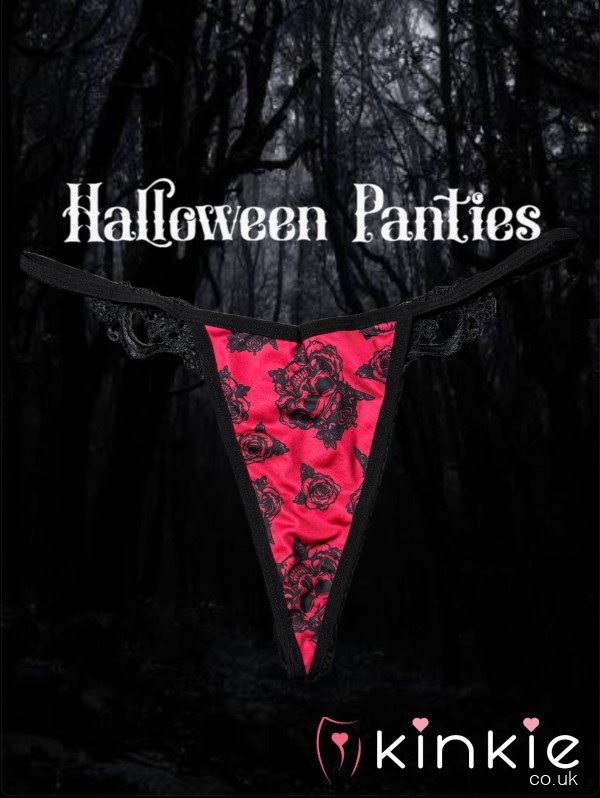 HALLOWEEN EDITION ~ #2 Halloween Themed G-String 👻 | Cotton Gusset & Patterned Lace Back 🕸️