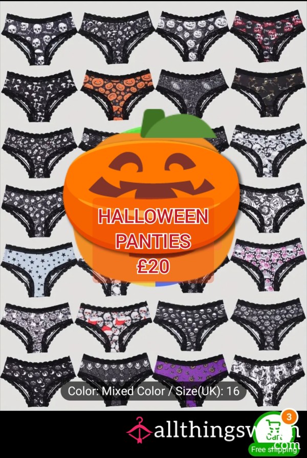 Halloween Gothic Panties Sz 14