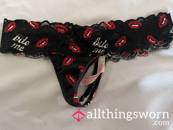 Halloween Themed Bite Me Lacy Thong