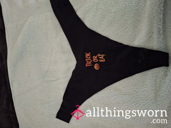 Halloween Thong - Black 👻🎃 "trick Or Treat"🎃👻