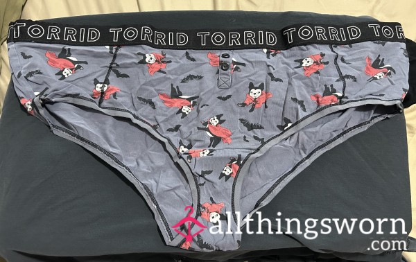 ~HALLOWEEN VAMPIRE DOG GREY COTTON CHEEKY PANTY~