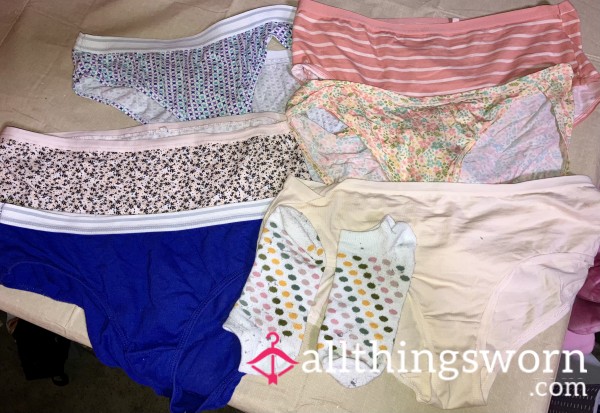 Hamper Bundle-6 Panties, 1 Sock-all Worn 24H