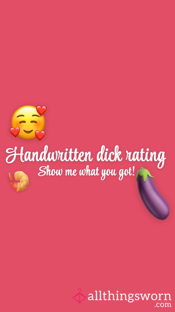 Handwritten D*ck Rating😈