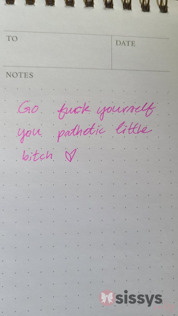 Handwritten Sissy Task List