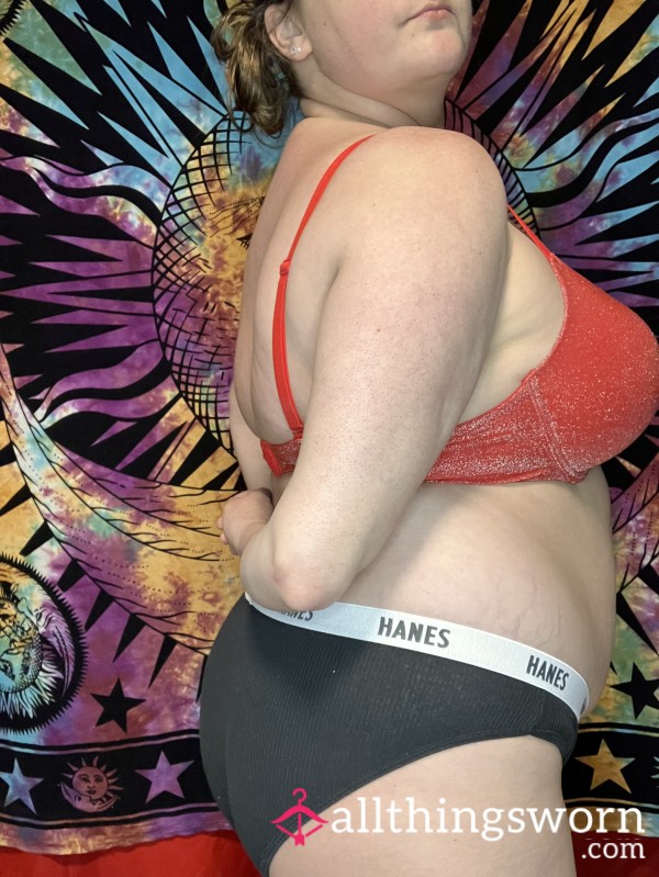 Hanes Black Bikini With White Waistband