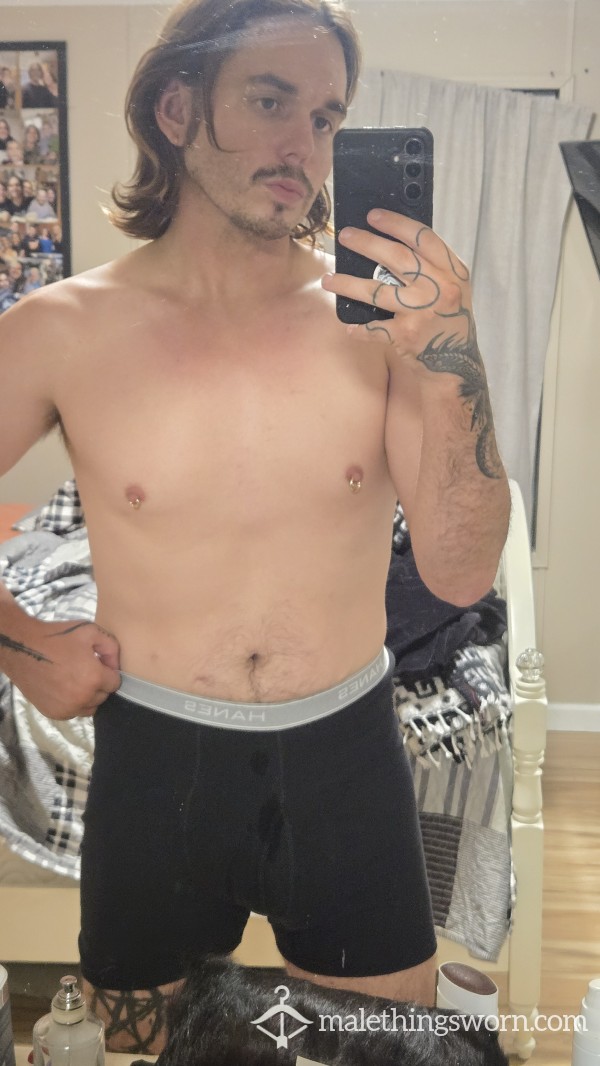 Hanes Black Boxer Briefs High Rise