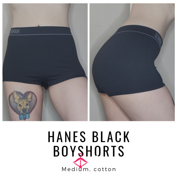 HANES BLACK BOYSHORTS