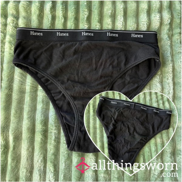 Hanes Black Cotton Panties (medium)