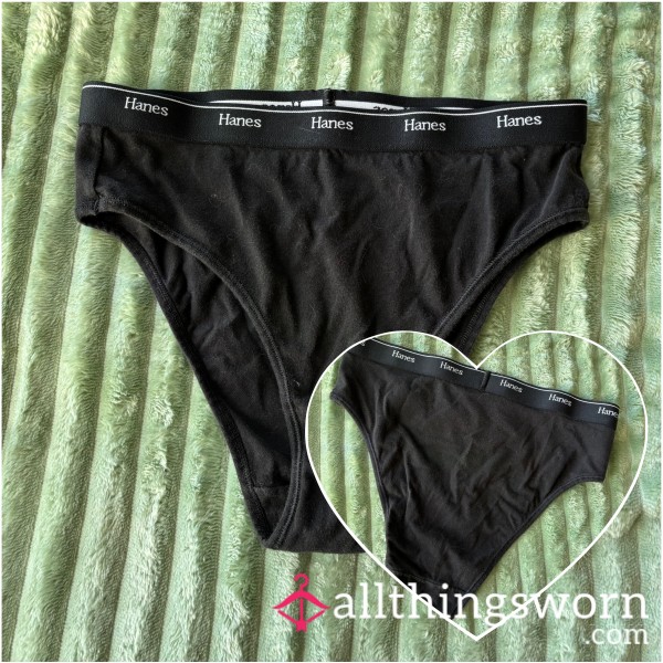 Hanes Black Cotton Panties (medium)