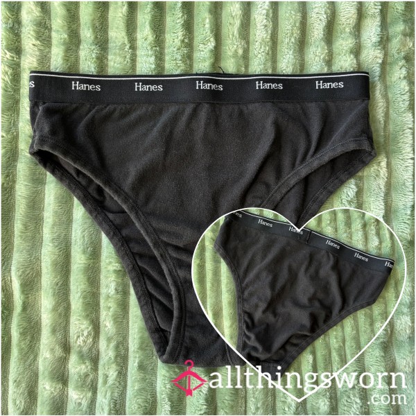 Hanes Black Cotton Panties (medium)