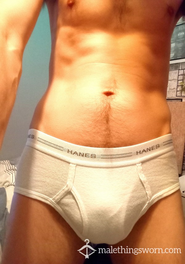 Hanes Cla**ic Y-front Men's White Brief Size S