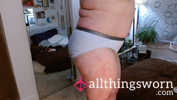 Hanes Cotton Light Blue Granny Panty With Dark Gray Waistband