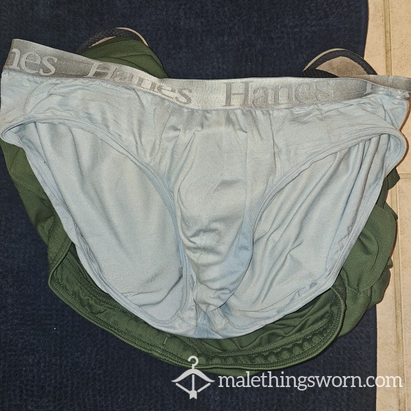 Hanes Light Blue Briefs Used