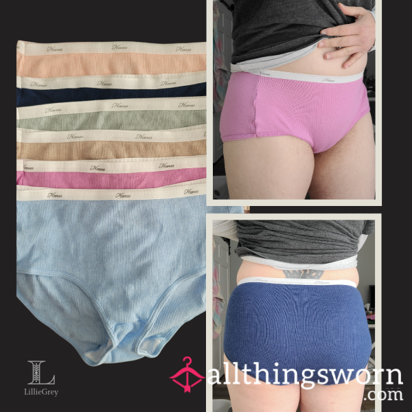 💜💗 Hanes Ribbed Cotton Briefs (Granny Panties)