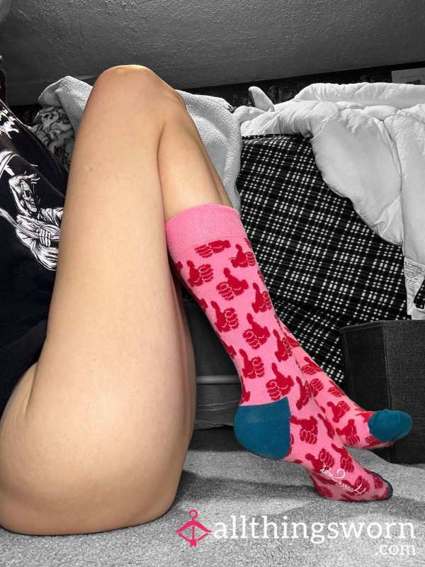 Happy Socks, Calf High. Hot Pink Print