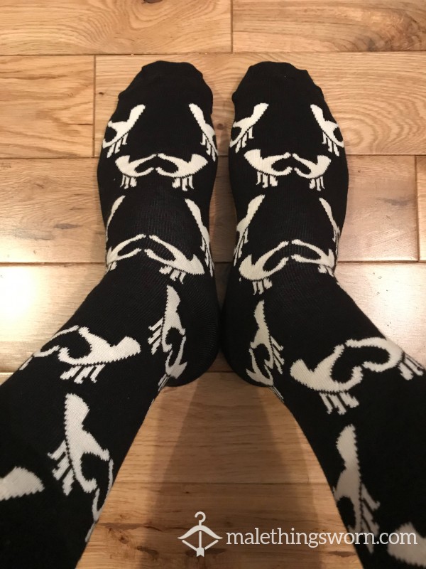 Happy Socks Funky Black & White Patterned Dress Socks, You Want To Sniff?