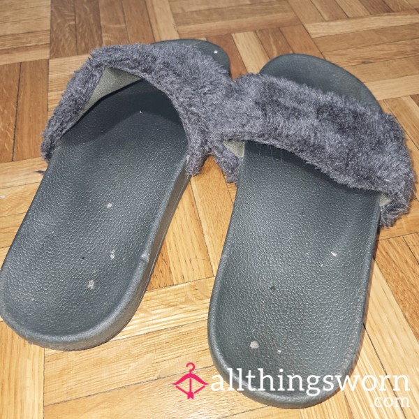 Hard Sole Fur Slides|| Custom Photo And Shipping Incl