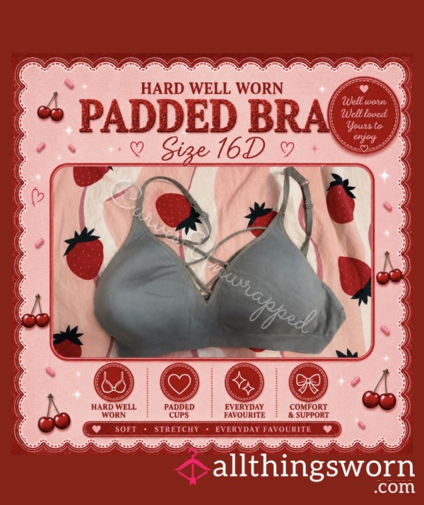💗 Hard Well Worn Soft Cup Padded Bra 💗 ~ ✨ Size 16D ✨
