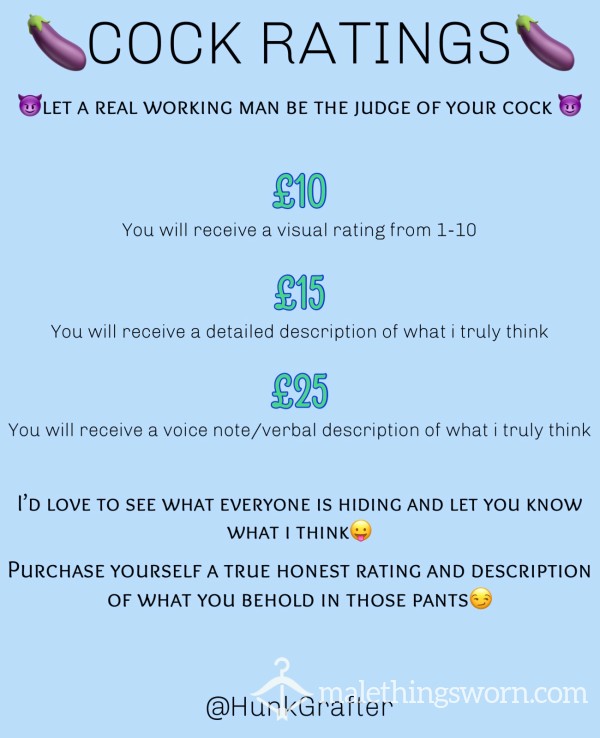 Have Your C*ck Rated🍆😈📏