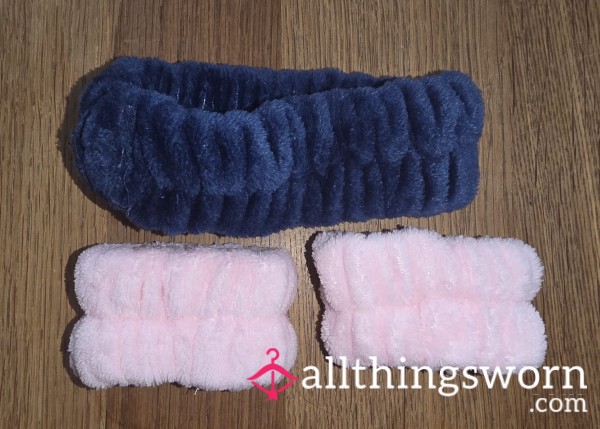 Headband And Wristband I Use When I Wash My Face