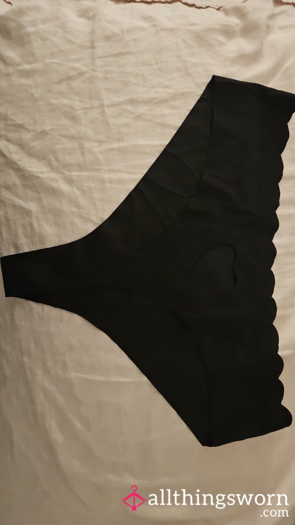 Black Heart Cut Out Thong