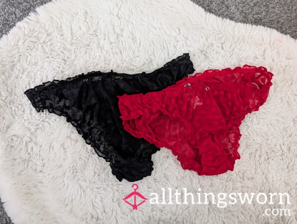 Heart Print See Through Mesh Panties
