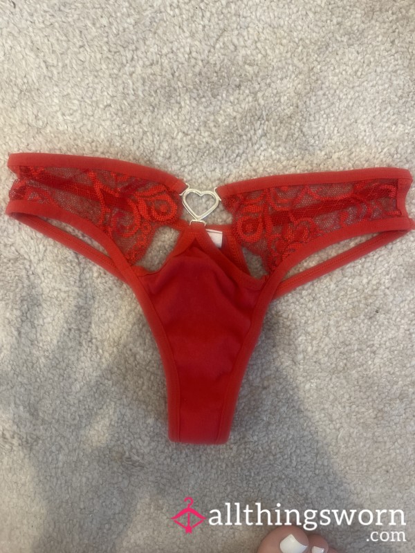 Heart Red Worm Thongs For Sale!