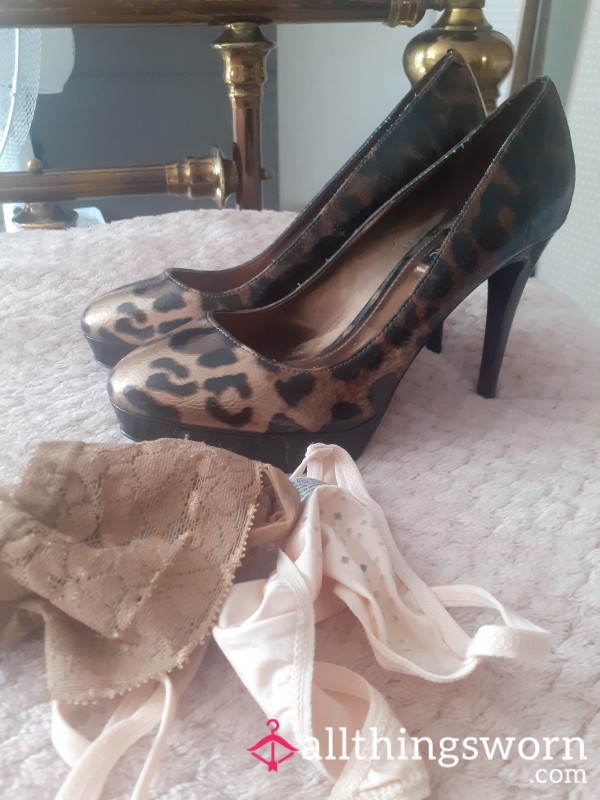 Hearts Lepoard Heels Thong And Stocking Today