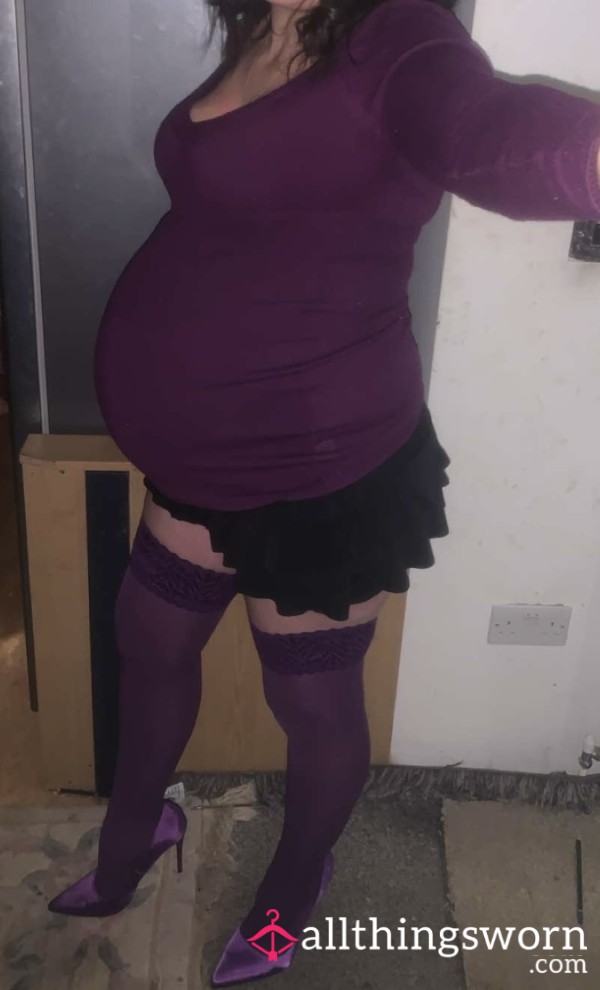 Heavily Pregnant Lingerie, Stockings, Heels, Big Breasts, (body Only)