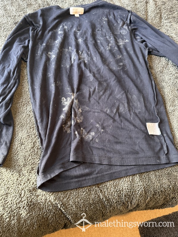 Heavily Stained C*m Rag LS Top