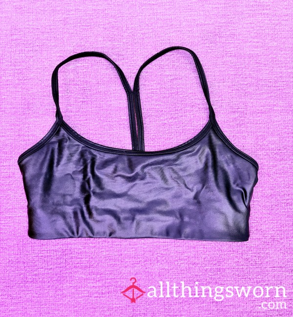 Heavily Sweat In Sports Bra (black PVC / Latex Look)
