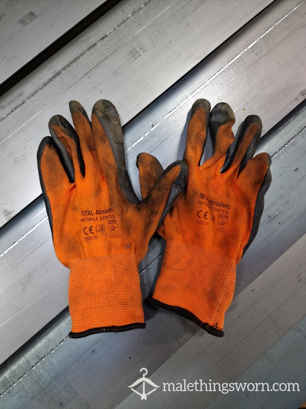 Heavily Used & Sweaty Work Gloves – Size 10