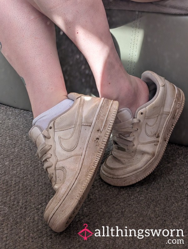 Heavily Worn, Battered & Filthy Nike Air Force 1 Trainers / Sweaty & Dirty
