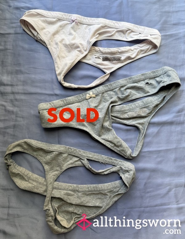 2+ Day Heavily Worn Cotton Thongs