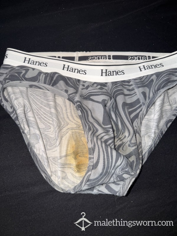 Heavily Worn Hanes Briefs – 4+ Days Gym Sweat, Deep Crotch Musk & Thick Yellow Stains. Unwashed Alpha Funk