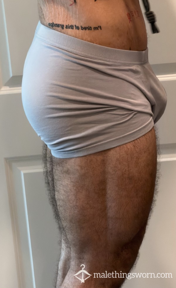 Heavily Worn H&M Solid Light Gray Boxer Briefs - Size XL