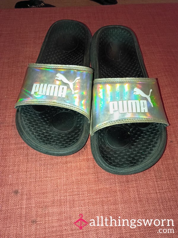Heavily Worn Puma Slides