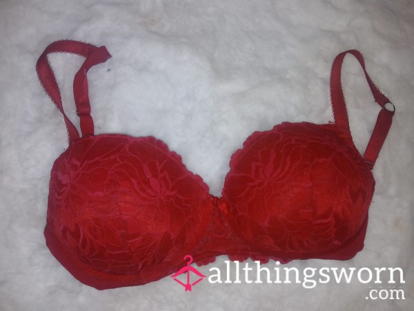 Heavily Worn Red Bra