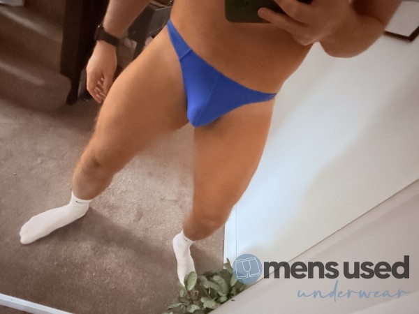 Heavily Worn S**y Blue Thong
