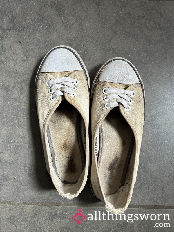 Heavily Worn Sneakers Plimsoles Trainers Small Size 4