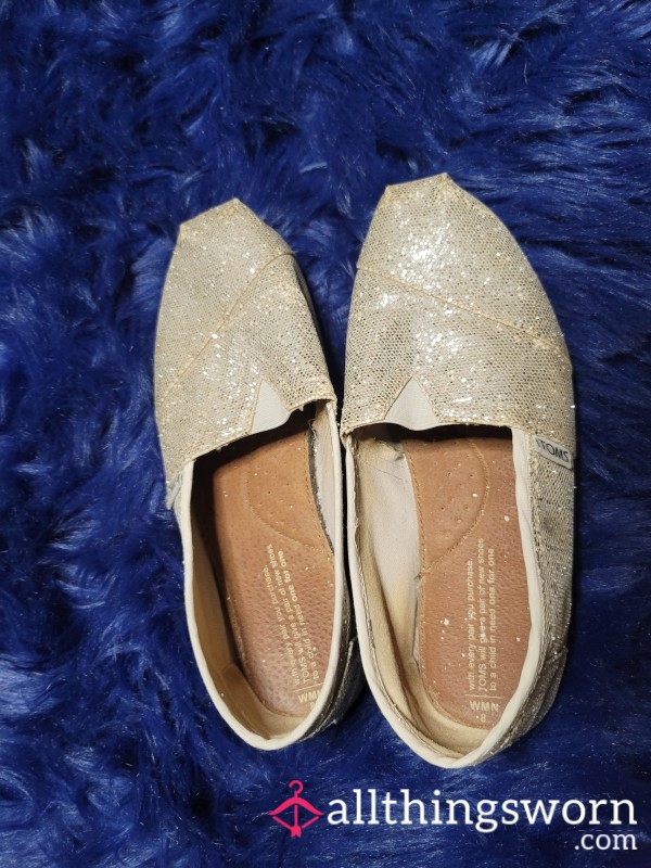 Heavily Worn Sparkly Flats (sz 8)