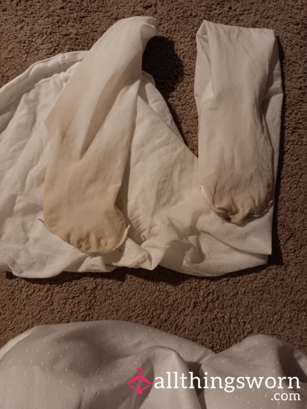 Heavily Worn White Tights