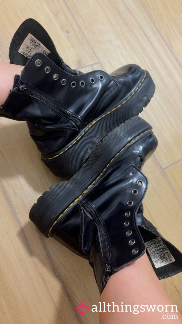 Heavy Chunky Well Worn Shiny Leather DR MARTENS